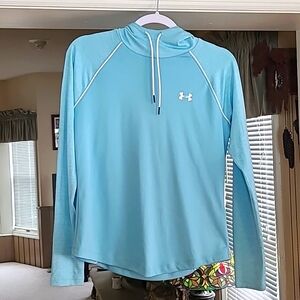 Lightweight under armour hoodie. Light blue color